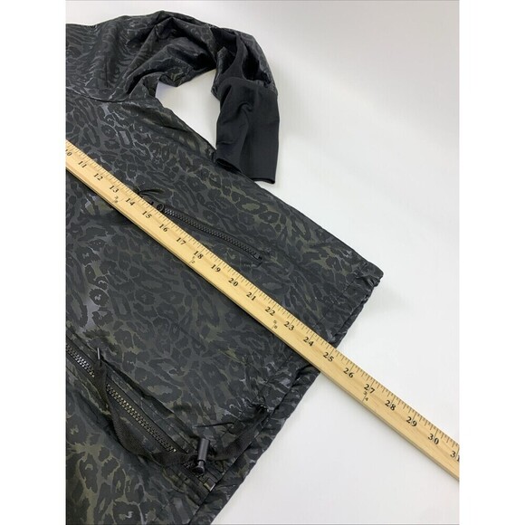 ZYIA Active Black Bomber Jacket Leopard Print Full Zip Lightweight Large New Tag - Picture 14 of 14